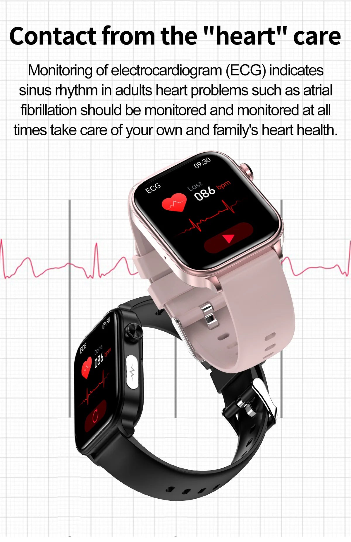 AI Diagnostic Detector / Professional ECG Health Intelligent Micro Examination Watch
