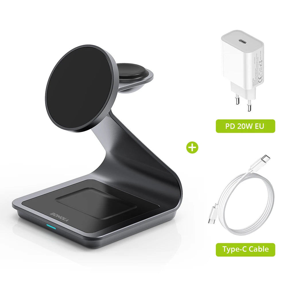 Magnetic 3 in 1 Wireless Charger for Apple