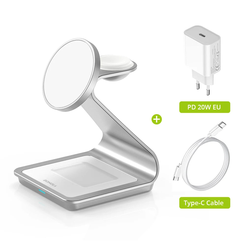 Magnetic 3 in 1 Wireless Charger for Apple