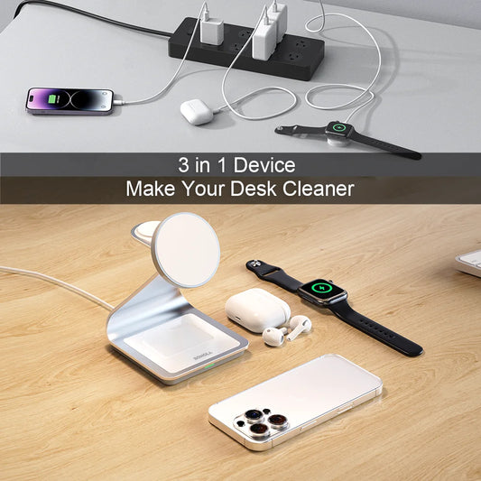 Magnetic 3 in 1 Wireless Charger for Apple