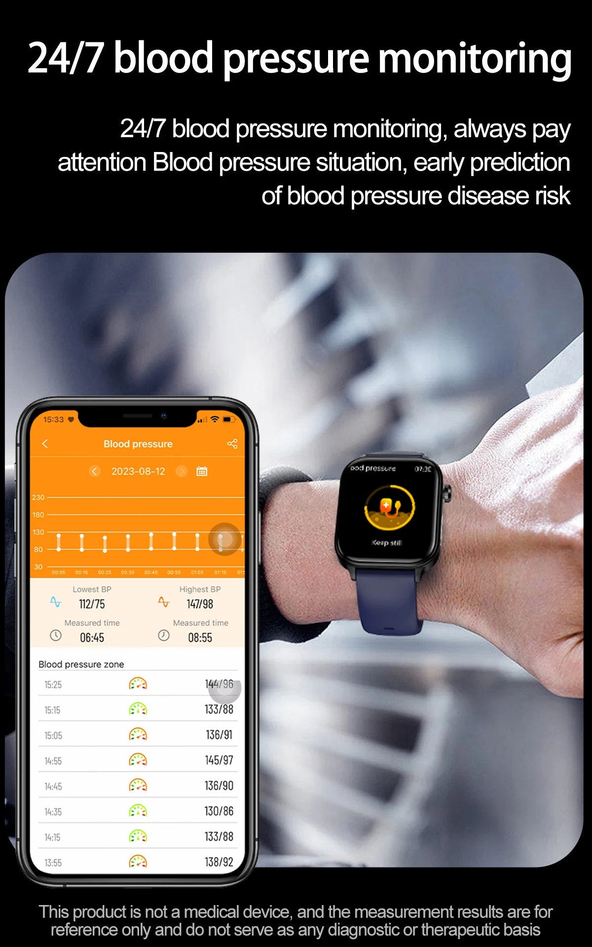 AI Diagnostic Detector / Professional ECG Health Intelligent Micro Examination Watch